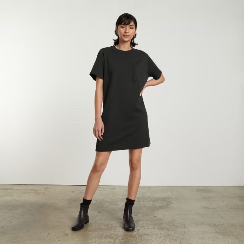 Everlane The Weekend Tee Black T-Shirt Dress Casual New Size XSmall T45